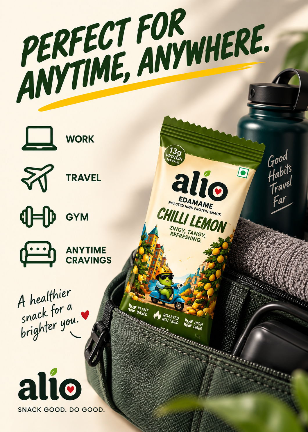 ALIO High Protein Roasted Edamame - Chilli Lemon (30gm)