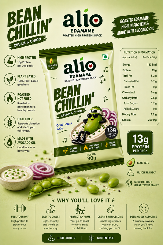 ALIO High Protein Roasted Edamame - Cream & Onion