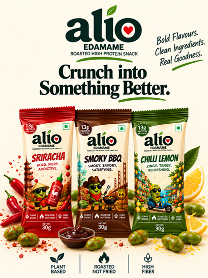 ALIO High Protein Roasted Edamame - Pack of 3 flavours ( 30 gm )