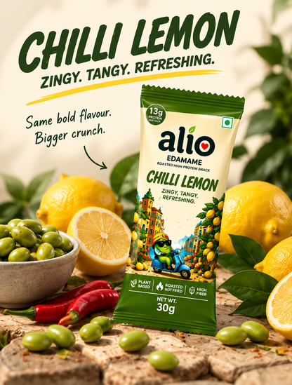 ALIO High Protein Roasted Edamame - Chilli Lemon (30gm)
