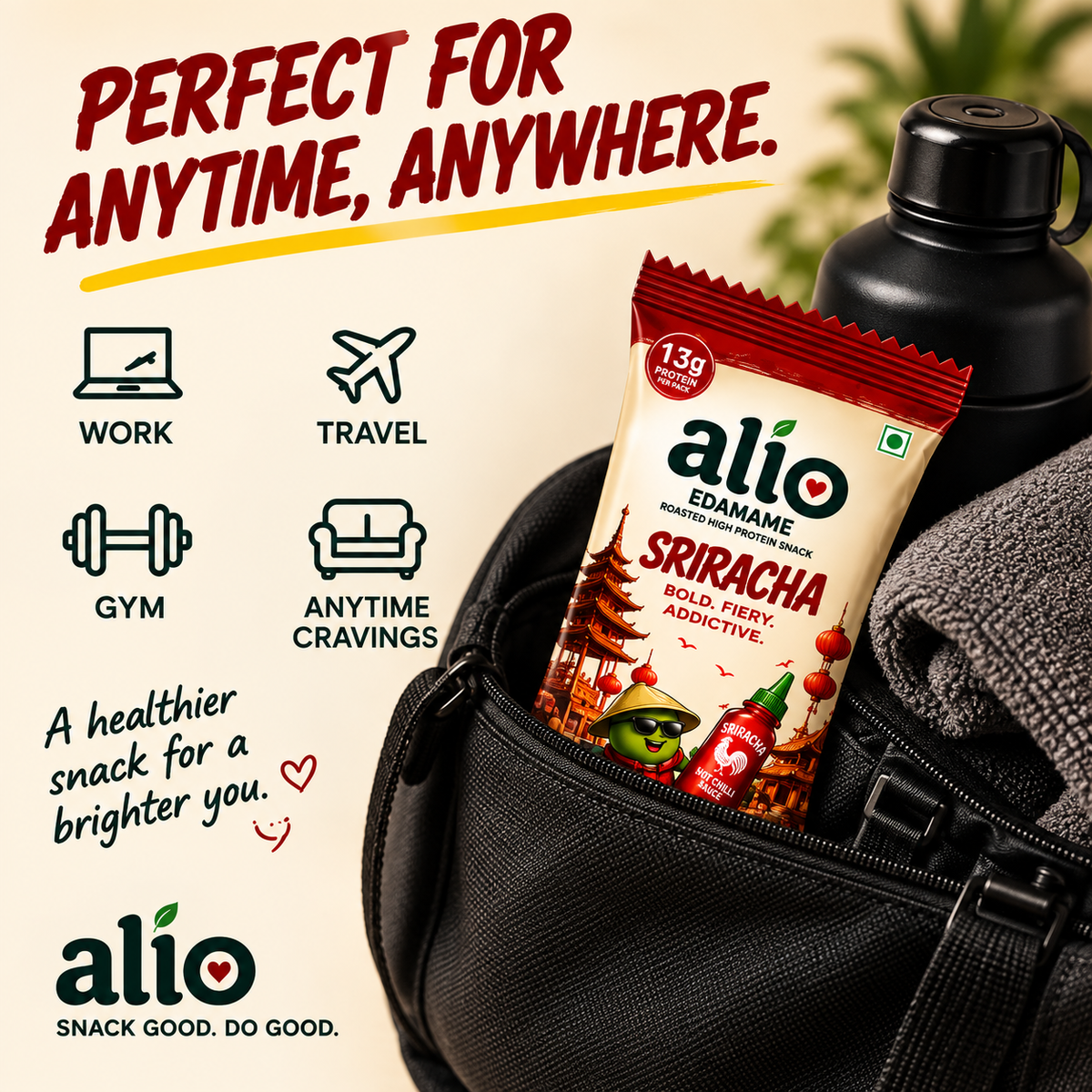 ALIO High Protein Roasted Edamame - Sriracha (30 gm)