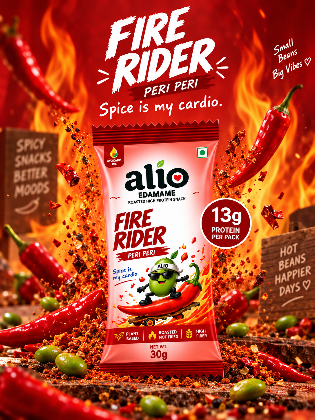 ALIO High Protein Roasted Edamame - Pack of 7 flavours ( 30 gm )