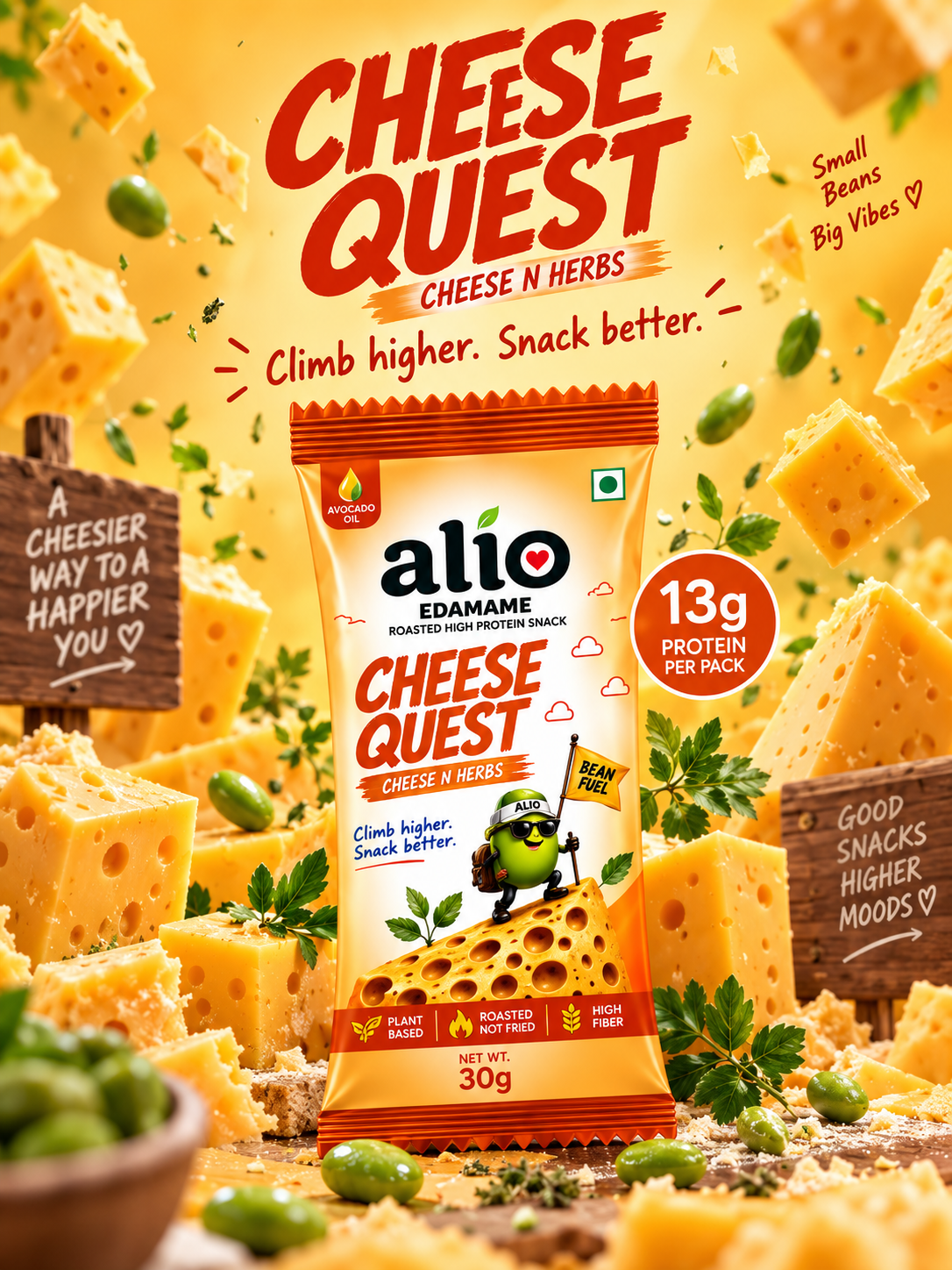 ALIO High Protein Roasted Edamame - Pack of 7 flavours ( 30 gm )