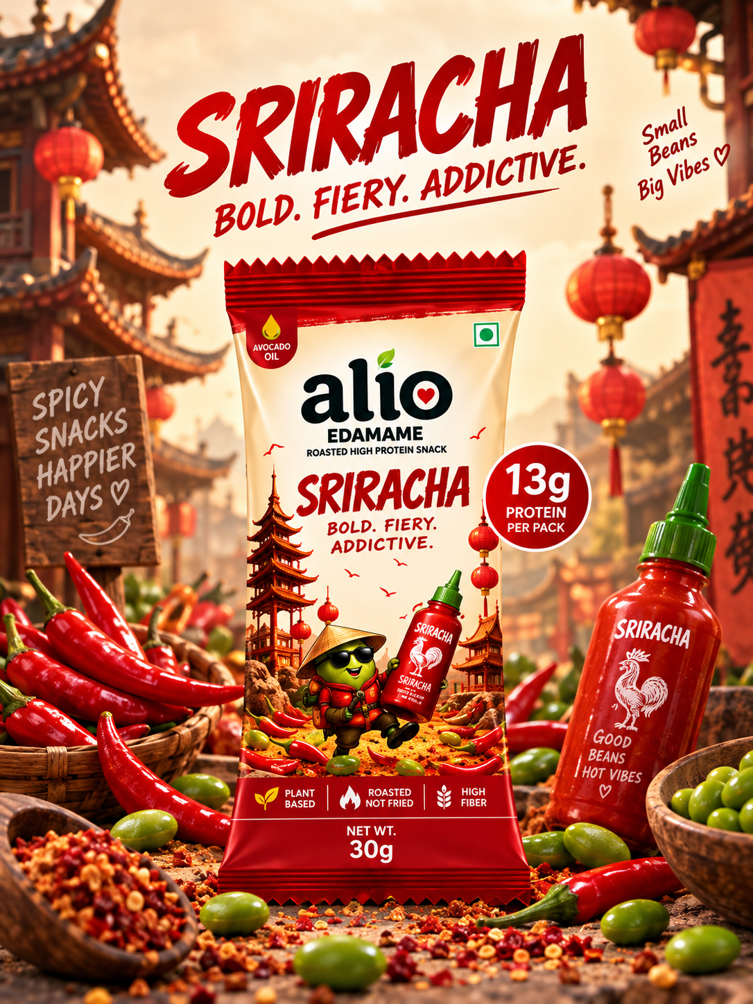 ALIO High Protein Roasted Edamame - Pack of 7 flavours ( 30 gm )