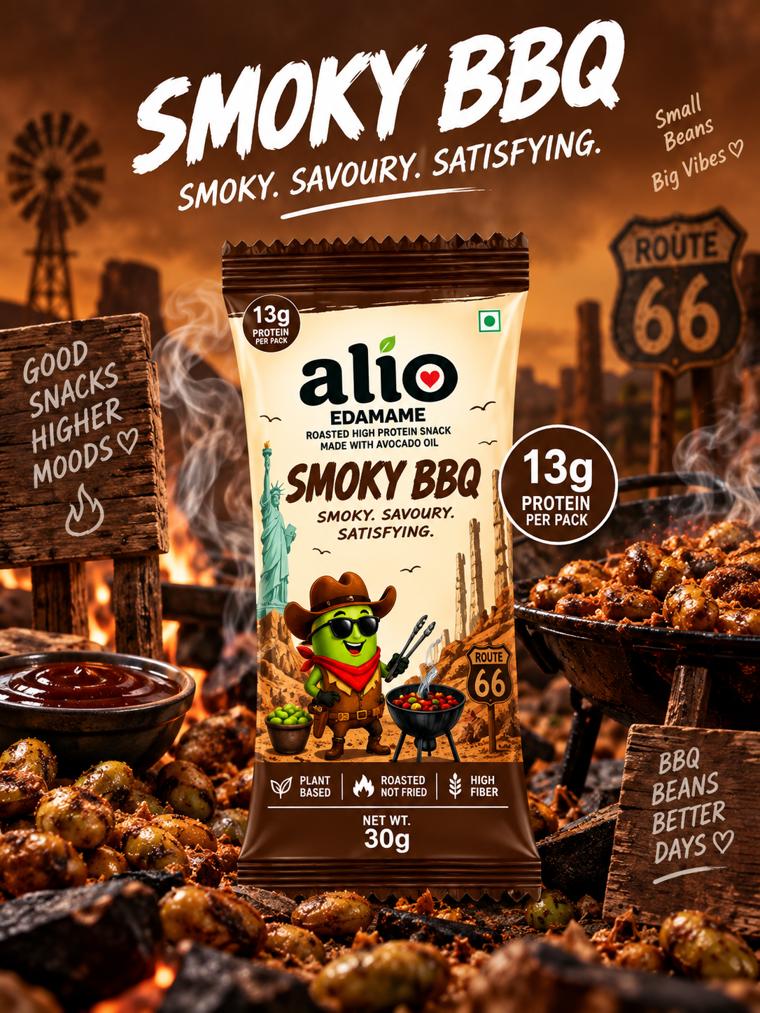 ALIO High Protein Roasted Edamame - Pack of 7 flavours ( 30 gm )