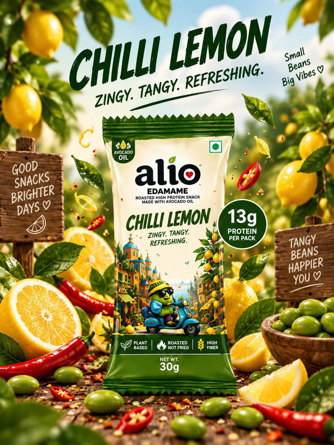 ALIO High Protein Roasted Edamame - Pack of 7 flavours ( 30 gm )