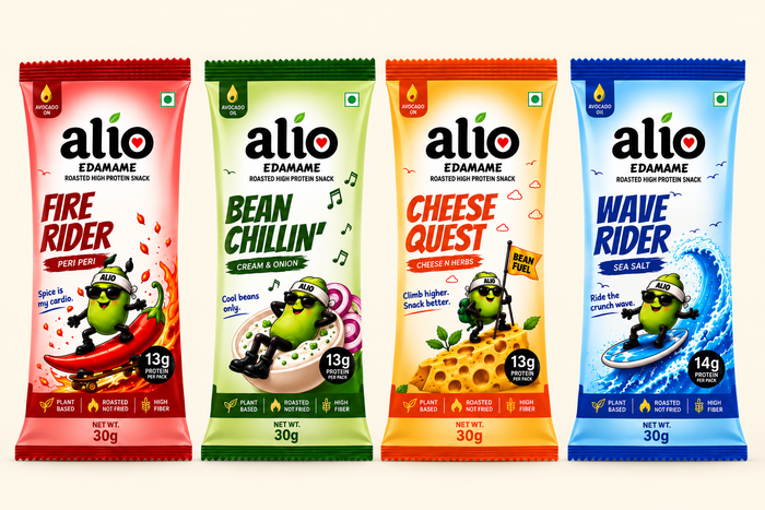 ALIO High Protein Roasted Edamame - Pack of 4 flavours ( 30 gm )