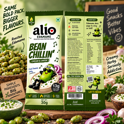 ALIO High Protein Roasted Edamame - Cream & Onion (30gm)