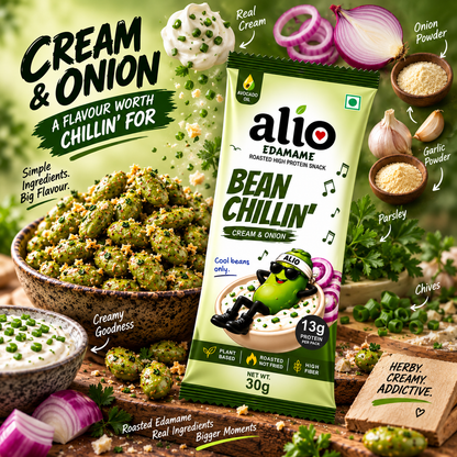 ALIO High Protein Roasted Edamame - Cream & Onion (30gm)
