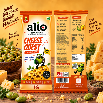 ALIO High Protein Roasted Edamame - Cheese & Herbs (30gm)