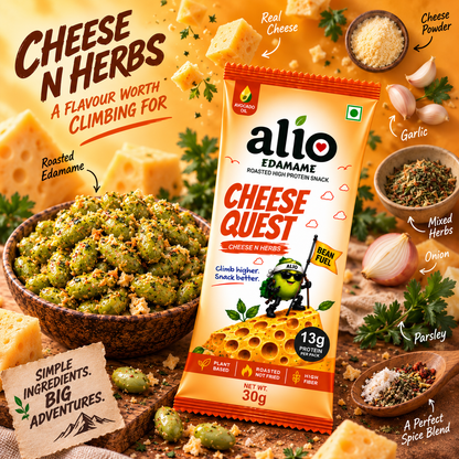 ALIO High Protein Roasted Edamame - Cheese & Herbs (30gm)