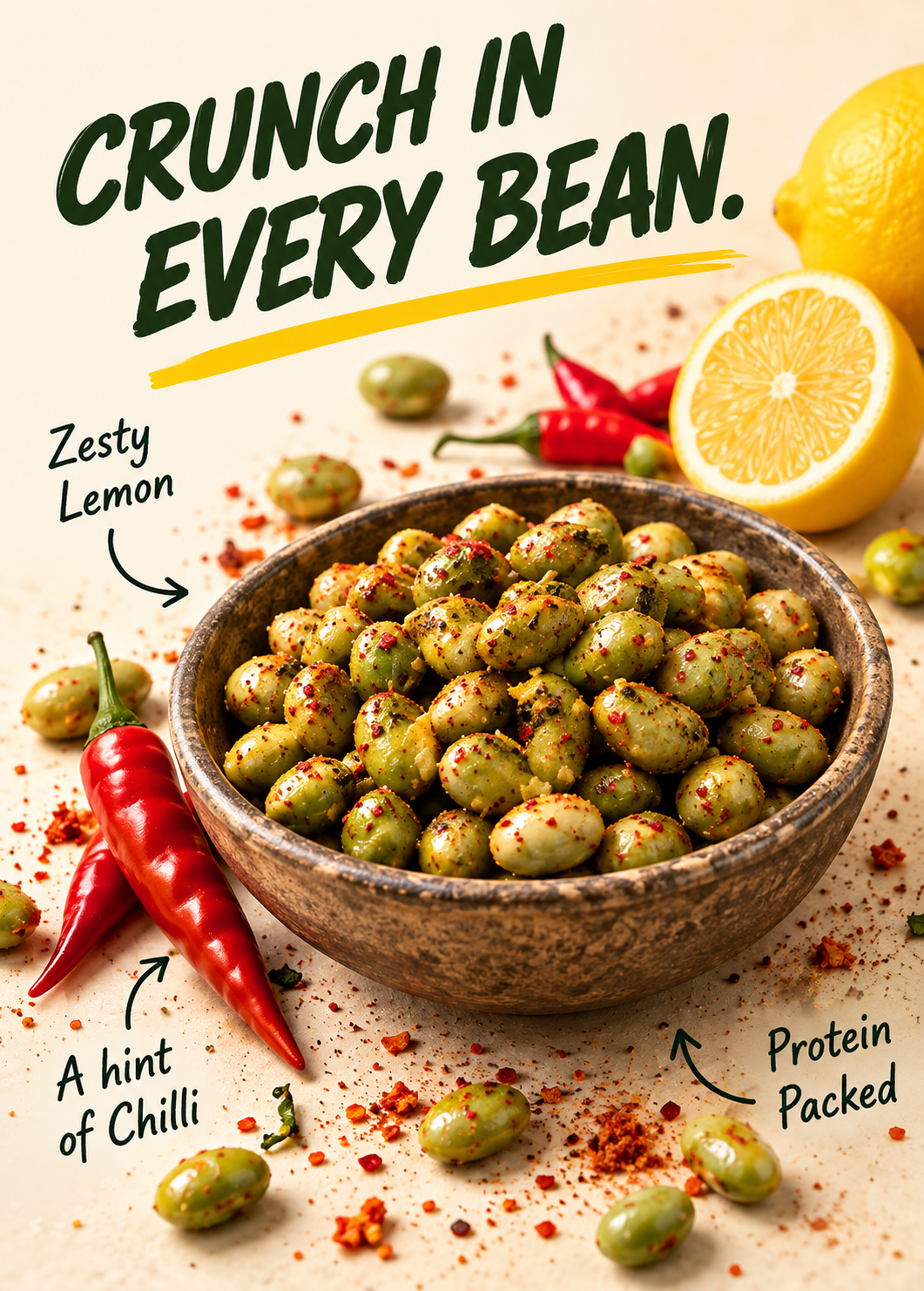 ALIO High Protein Roasted Edamame - Chilli Lemon (30gm)
