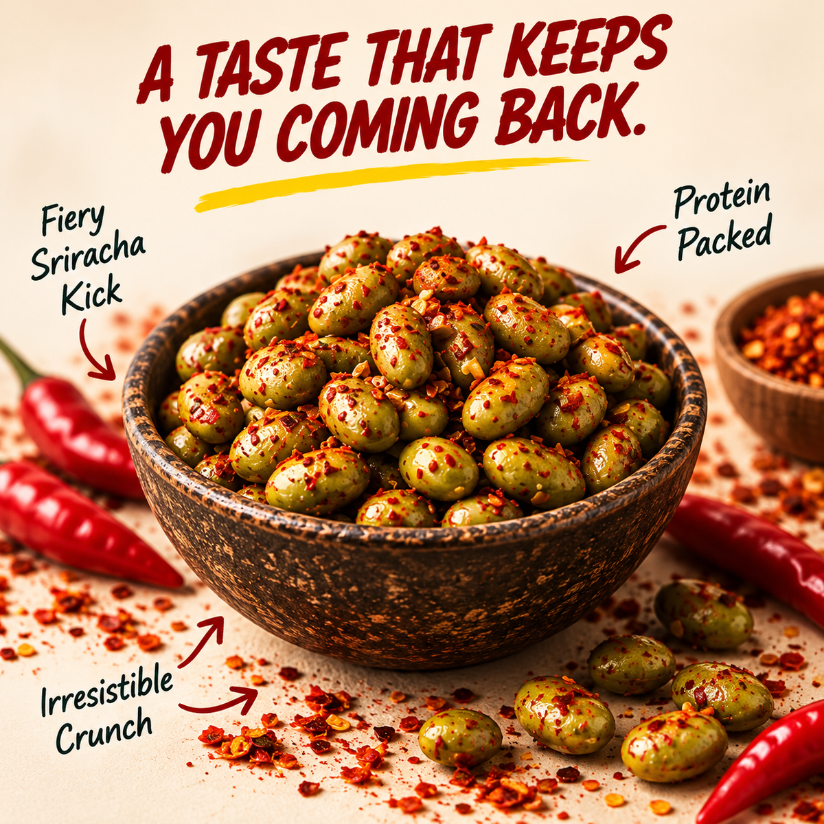 ALIO High Protein Roasted Edamame - Sriracha (30 gm)