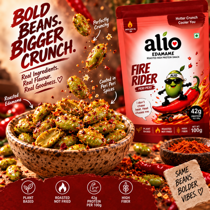 ALIO High Protein Roasted Edamame - Peri Peri (100gm)