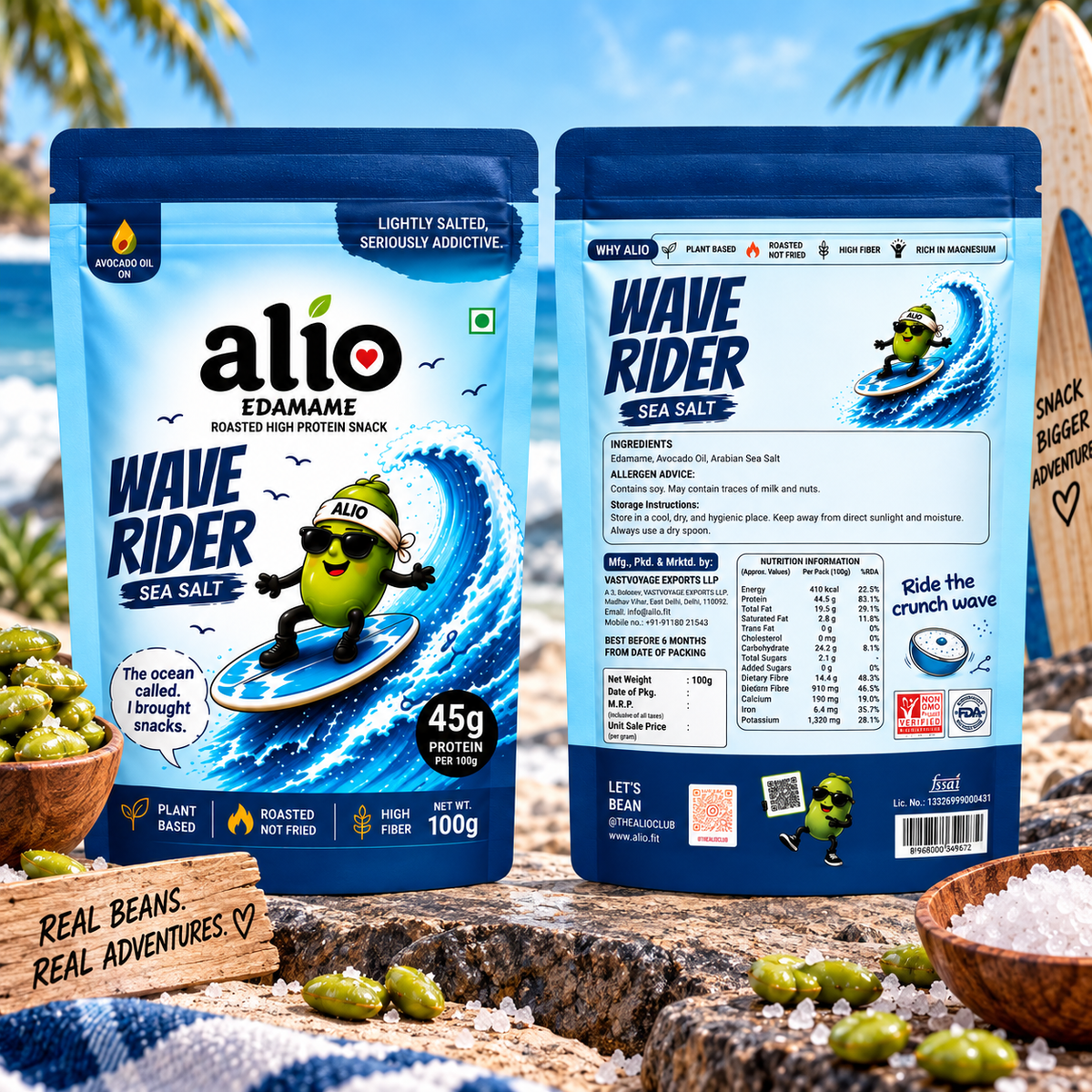 ALIO High Protein Roasted Edamame - Sea Salt (100gm)