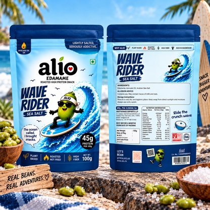 ALIO High Protein Roasted Edamame - Sea Salt (100gm)
