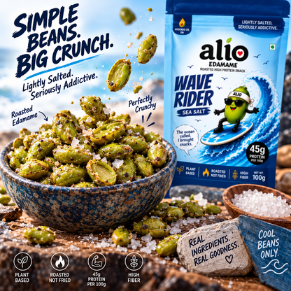 ALIO High Protein Roasted Edamame - Sea Salt (100gm)