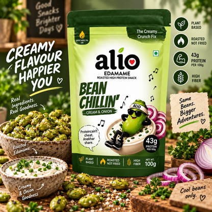 ALIO High Protein Roasted Edamame - Cream & Onion (100 gm)