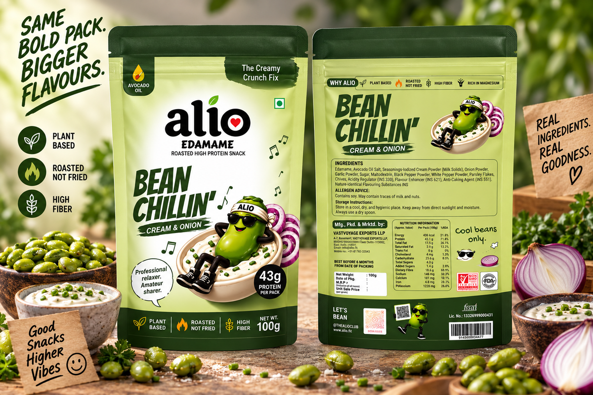 ALIO High Protein Roasted Edamame - Cream & Onion (100 gm)