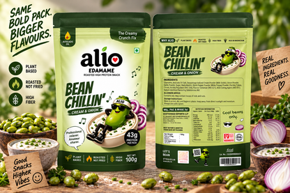 ALIO High Protein Roasted Edamame - Cream & Onion (100 gm)