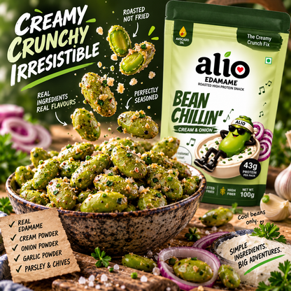 ALIO High Protein Roasted Edamame - Cream & Onion (100 gm)