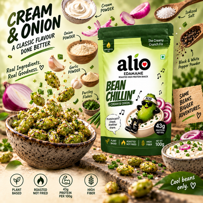 ALIO High Protein Roasted Edamame - Cream & Onion (100 gm)